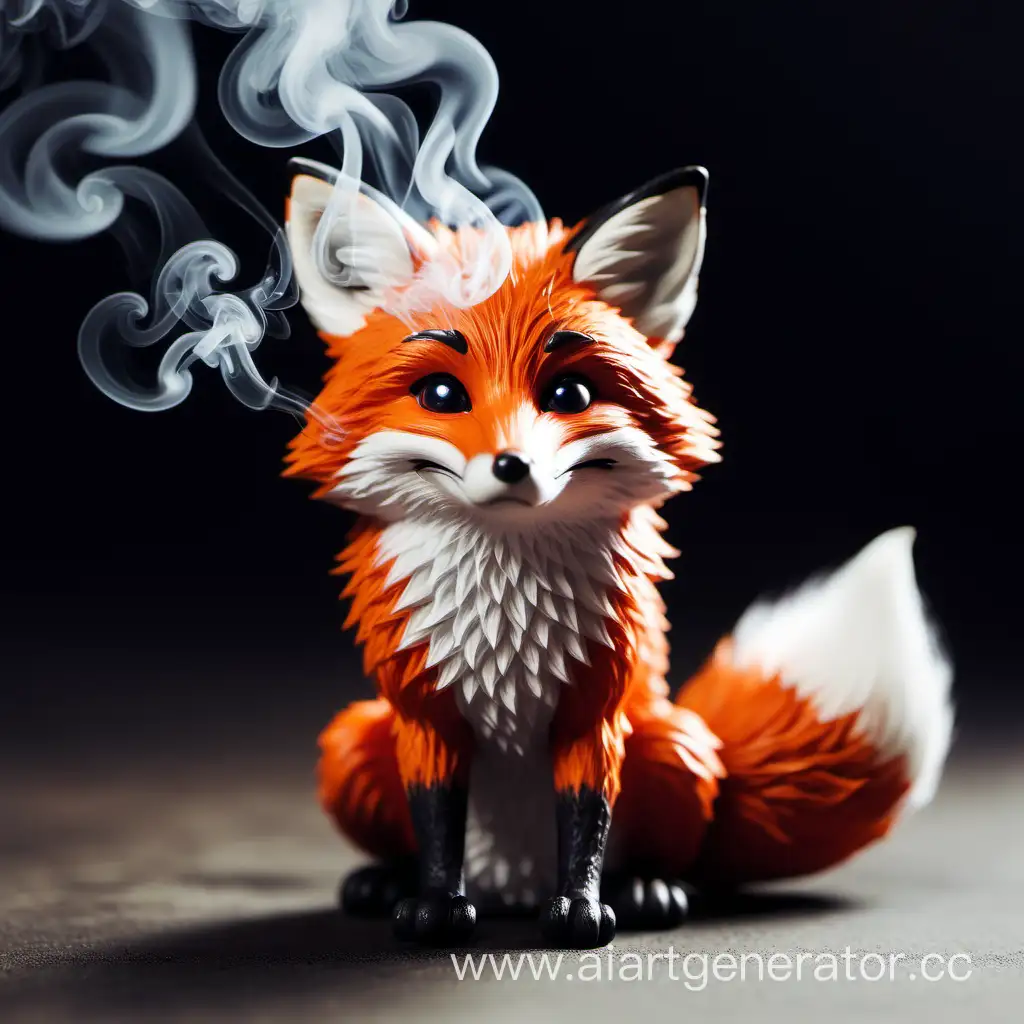 Adorable-Fox-in-Enchanting-Smoke-Surroundings