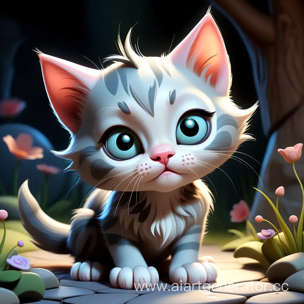 Adorable-Cartoonish-Fairytale-Kitten-with-Enchanting-Charm