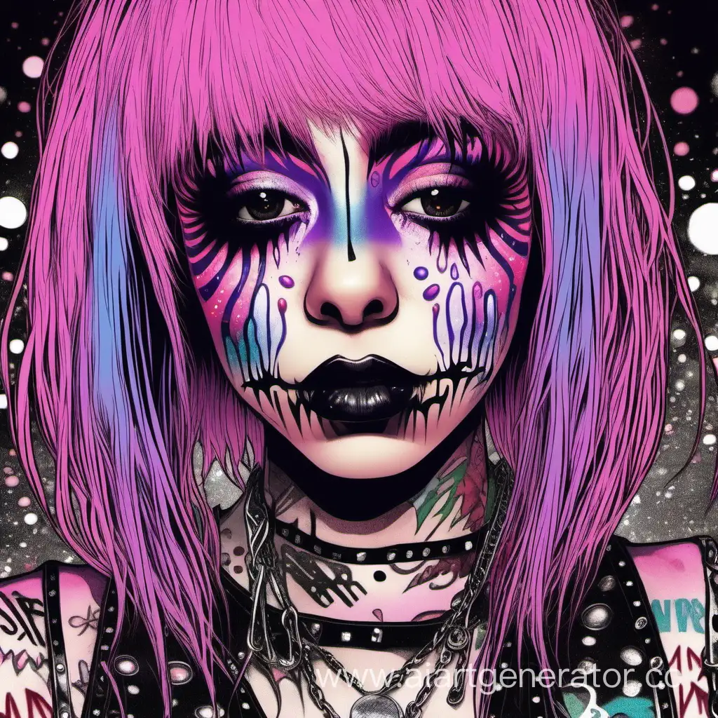 Colorful-Psychedelic-Emo-Punk-Makeup-Performance