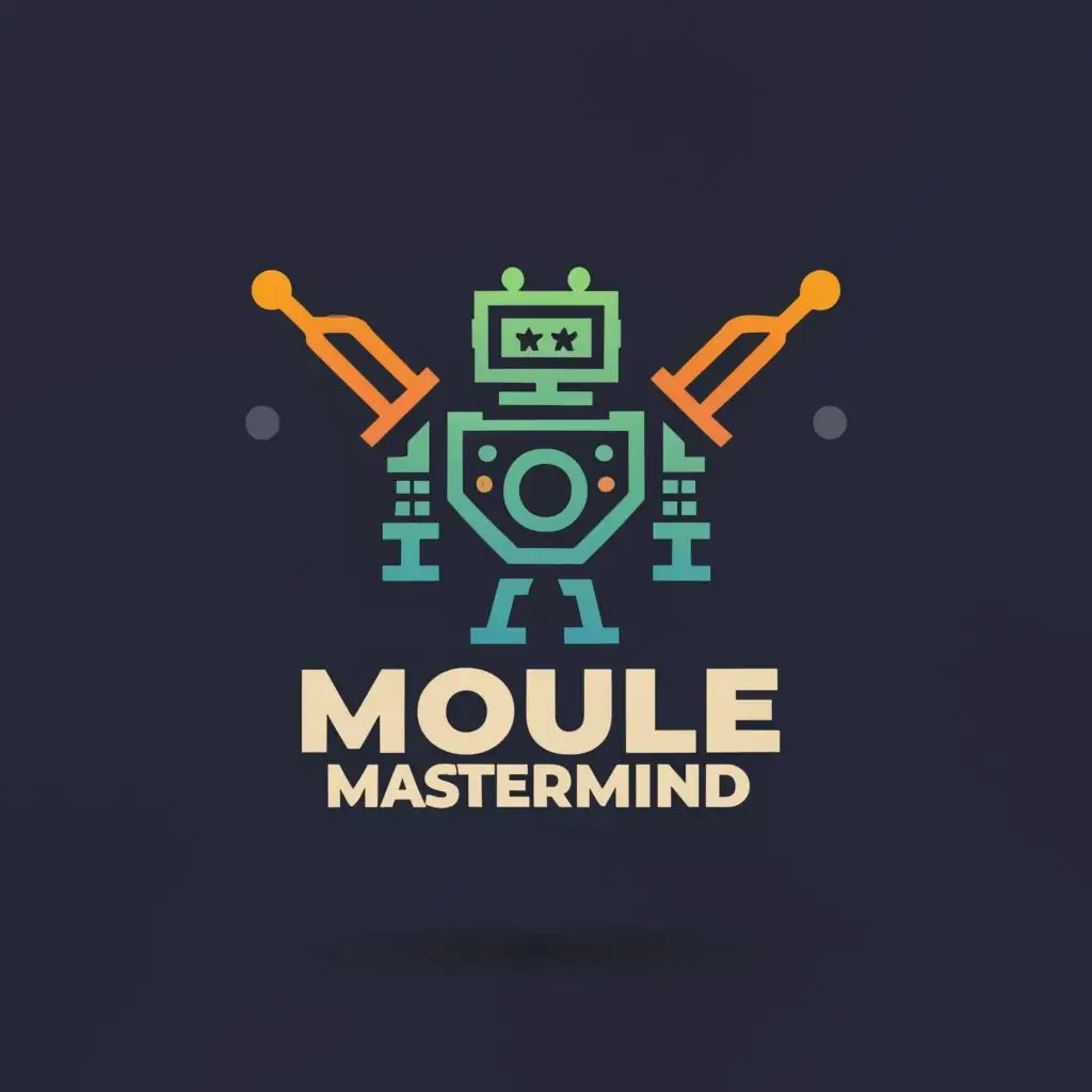 LOGO-Design-For-ModuleMasterMind-Futuristic-Robot-Concept-with-Bold-Typography-for-the-Tech-Industry