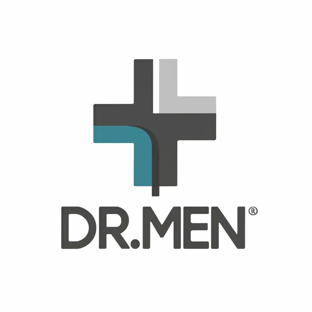 a logo design,with the text "DR MEN", main symbol:the cross,Moderate,clear background