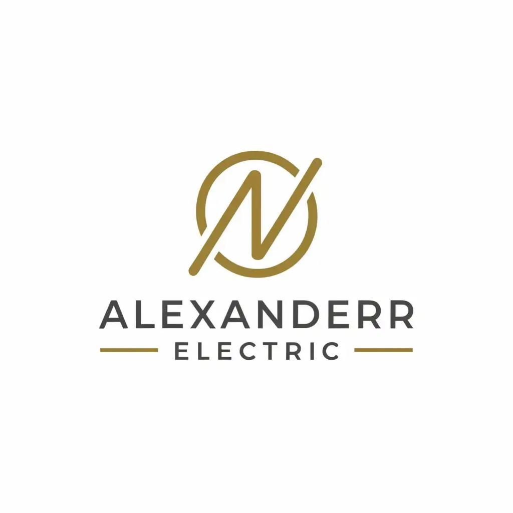 a logo design,with the text "Alexander Electric", main symbol:Electrical power,Minimalistic,be used in Construction industry,clear background