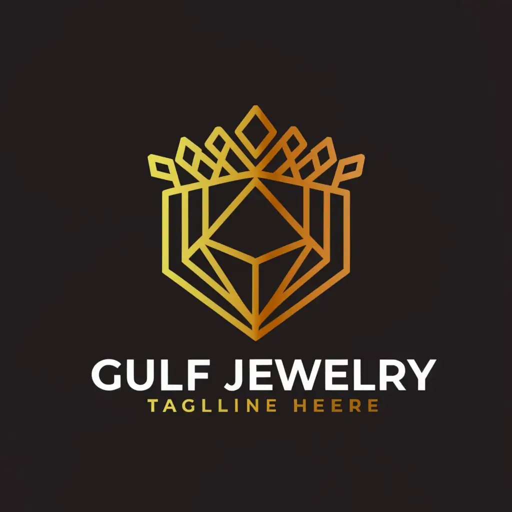 a logo design,with the text "gulf jewelry", main symbol:gold,Moderate,be used in Real Estate industry,clear background