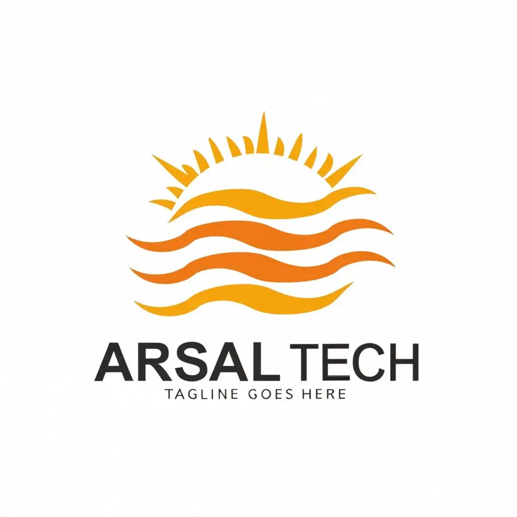 logo, sun shine, with the text "Arsal Tech", typography, be used in Technology industry