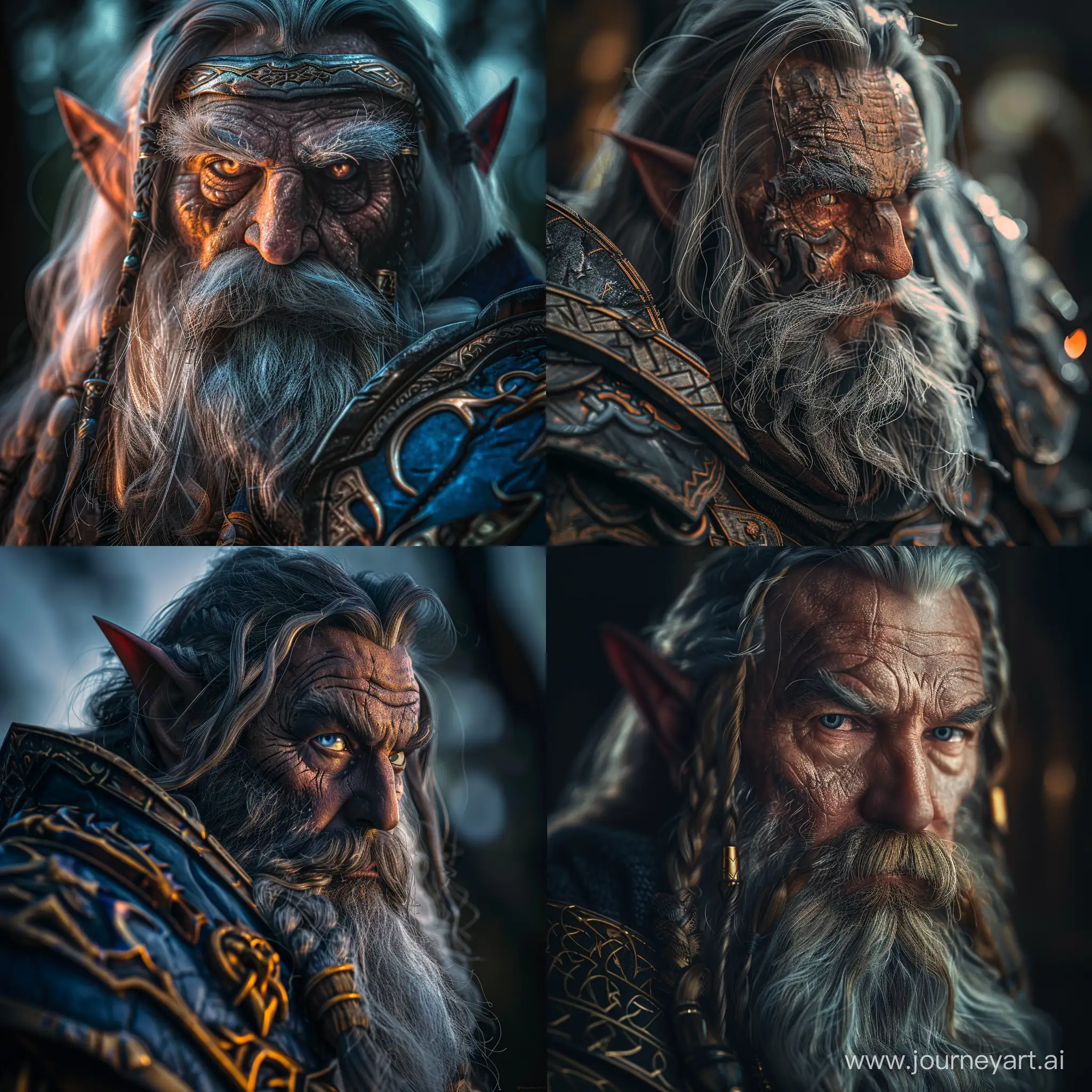 world of warcraft Uther the Lightbringer character, ultra realistic, hyber detailed, portrait photo. use sony a7 II camera with an 30mm lens fat F.1.2 aperture setting to blur the background and isolate the subject. use distinctive lighting on the subjects shot. The image should be shot in ultra-high resolution. --v 6