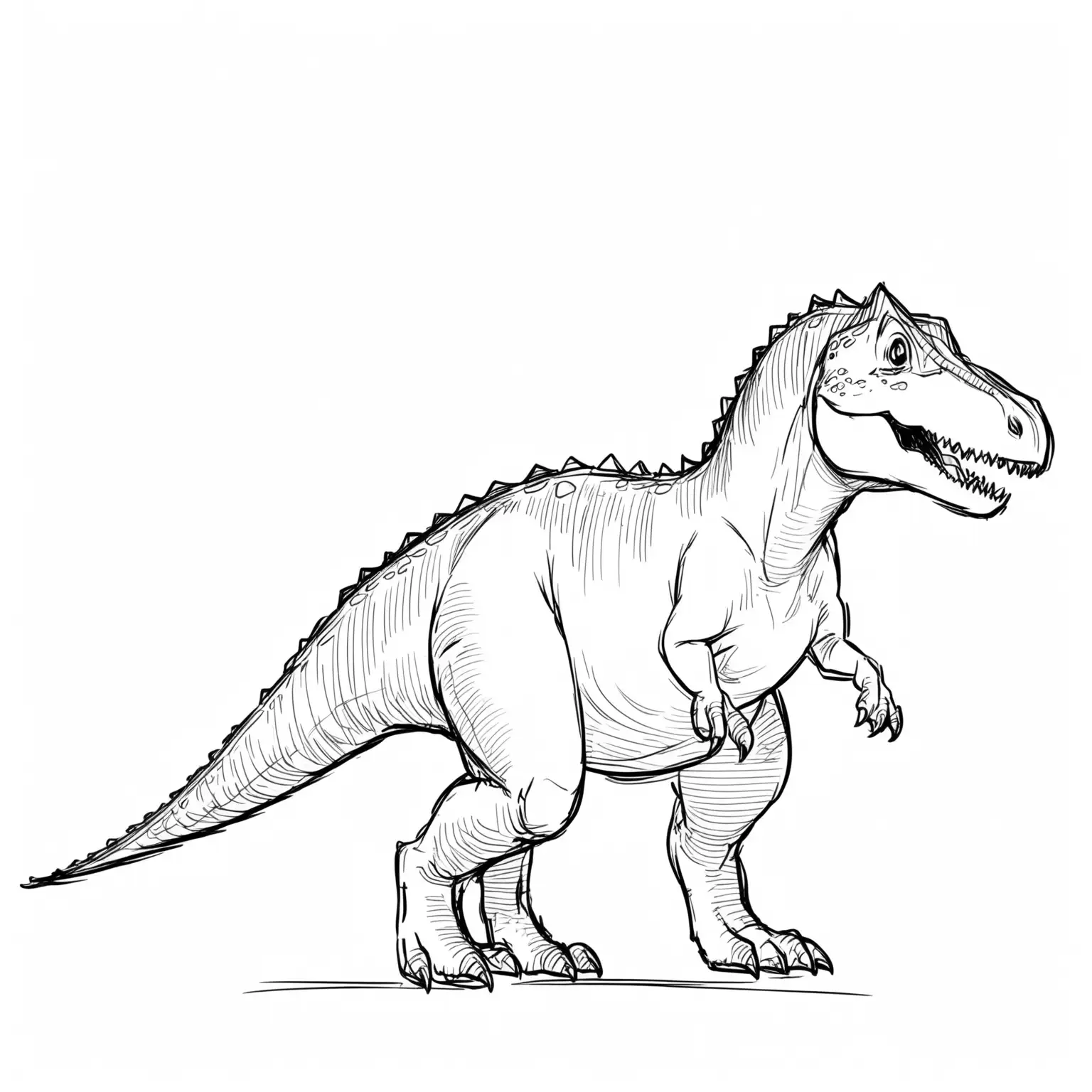 line art image, poorly drawn image of a dinosaur
