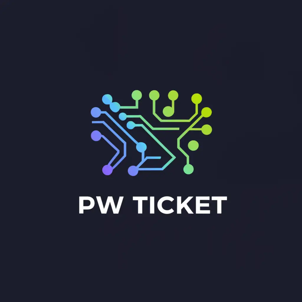 a logo design,with the text "PW ticket", main symbol:?,complex,be used in Technology industry,clear background