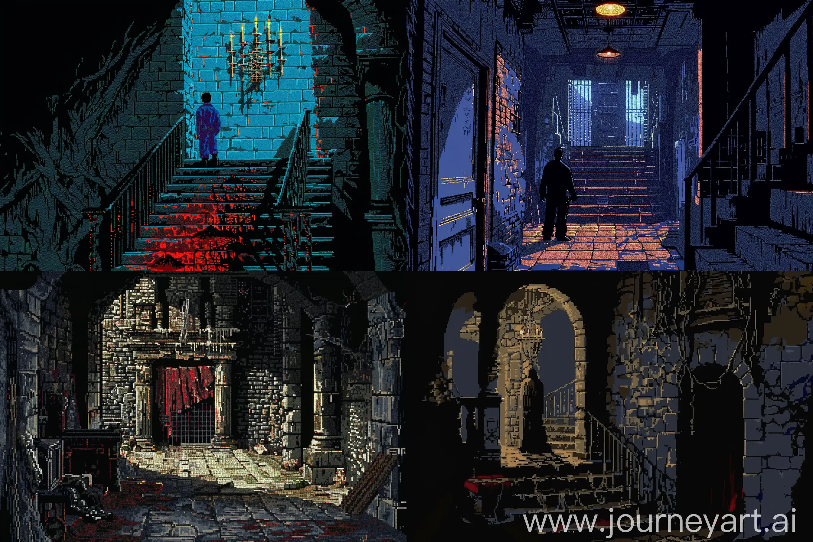 Hellraiser game, pixel scene from the original Hellraiser 2 movie, style of the game King's Quest --ar 3:2