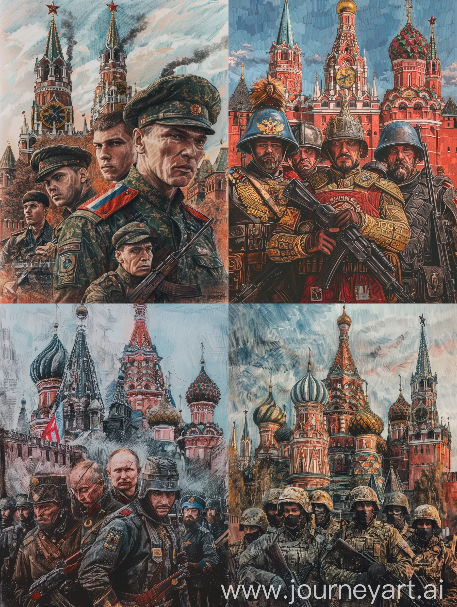 Historical-Russian-Soldiers-United-by-St-George-Ribbon-in-Photorealistic-Oil-Painting