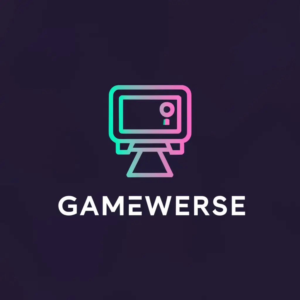 a logo design,with the text "GameWerse", main symbol:Joystick in the monitor,Moderate,clear background