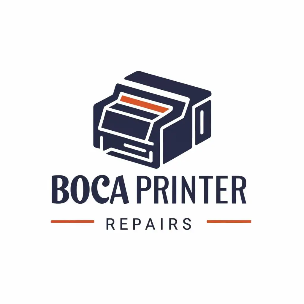 logo, Boca thermal printer, with the text "Boca printer Repairs", typography, be used in Technology industry