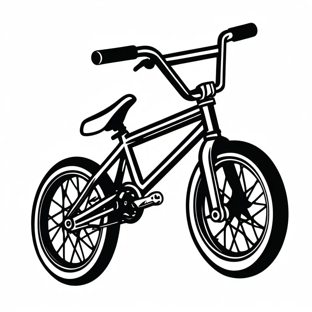 BMX Bicycle Rider Silhouette on White Background