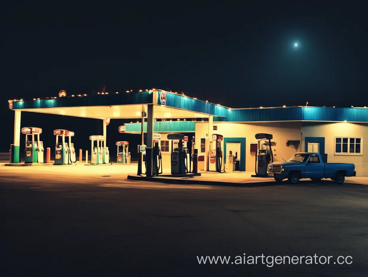 Night-Lights-Small-American-Town-Gas-Stations