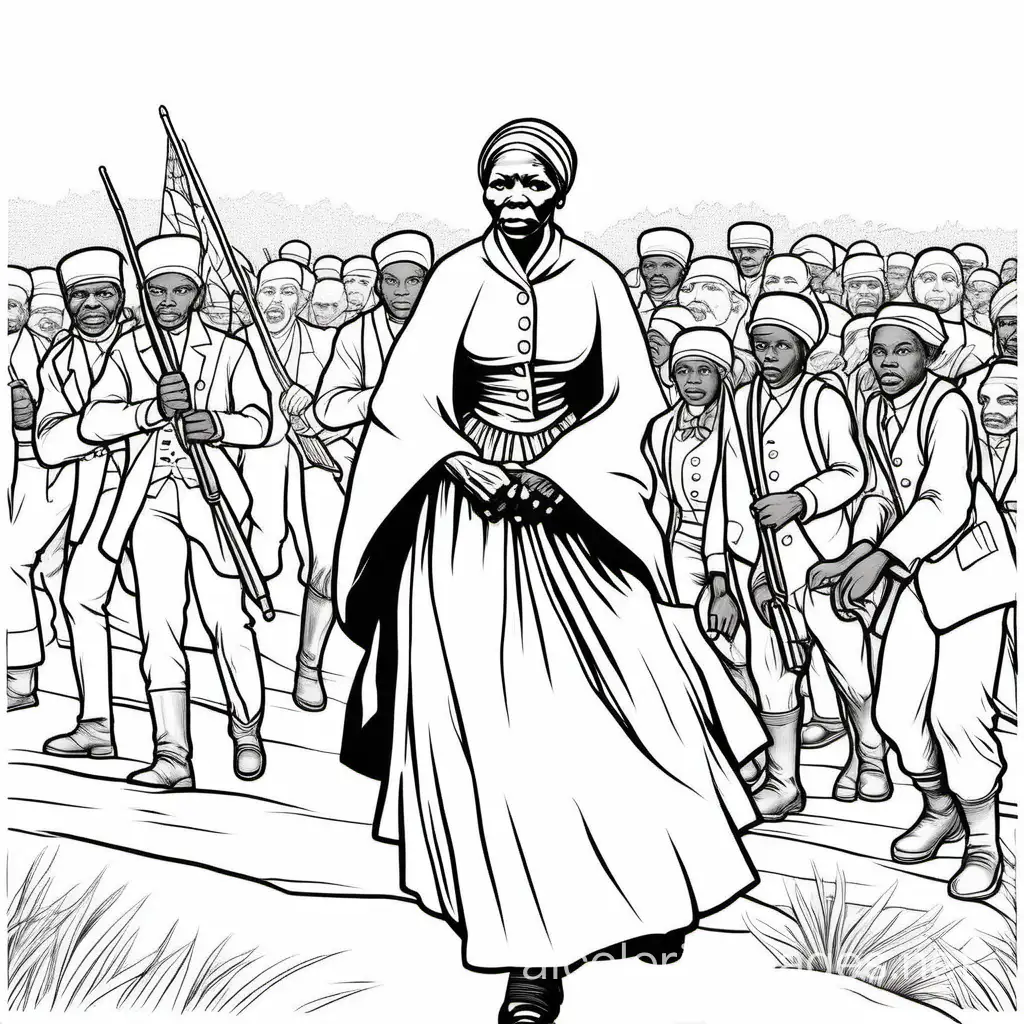 Harriet-Tubman-Leading-a-Charge-Coloring-Page-for-Kids