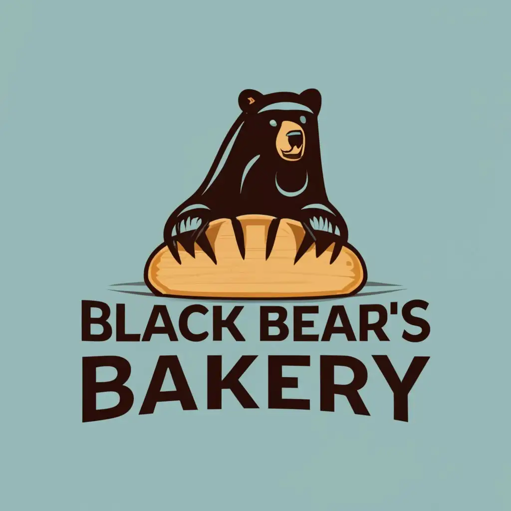 logo, Bear paws , with the text "Black Bear’s Bakery", typography, be used in Restaurant industry