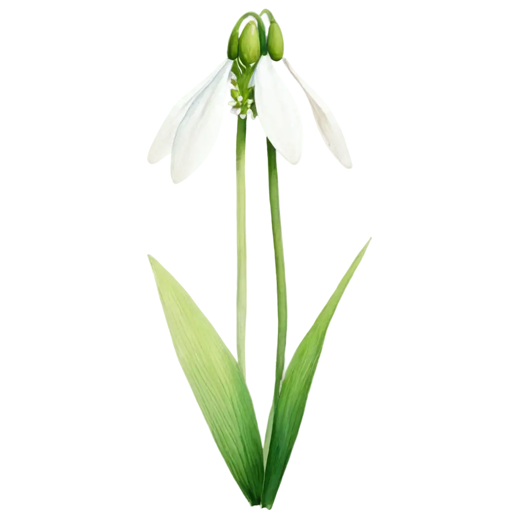 Exquisite-Watercolor-Snowdrop-Flower-PNG-Image-Captivating-Artistry-for-Versatile-Design-Needs