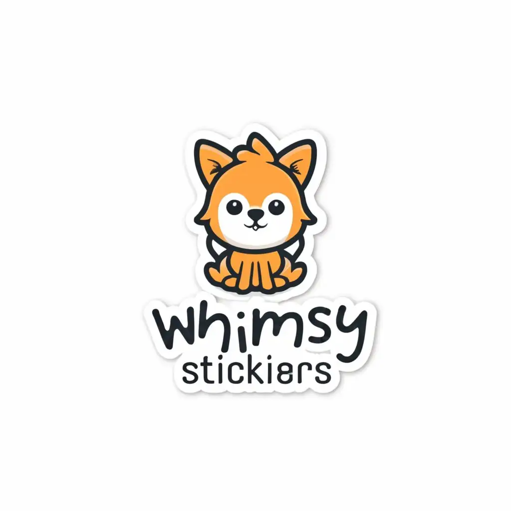 Logo-Design-for-Whimsy-Stickers-Playful-Sticker-Theme-for-Animal-and-Pet-Industry