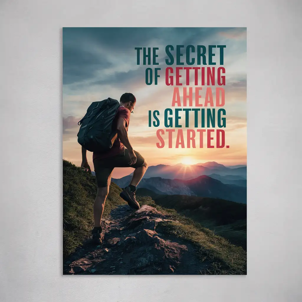 Motivational Quote The Secret of Getting Ahead