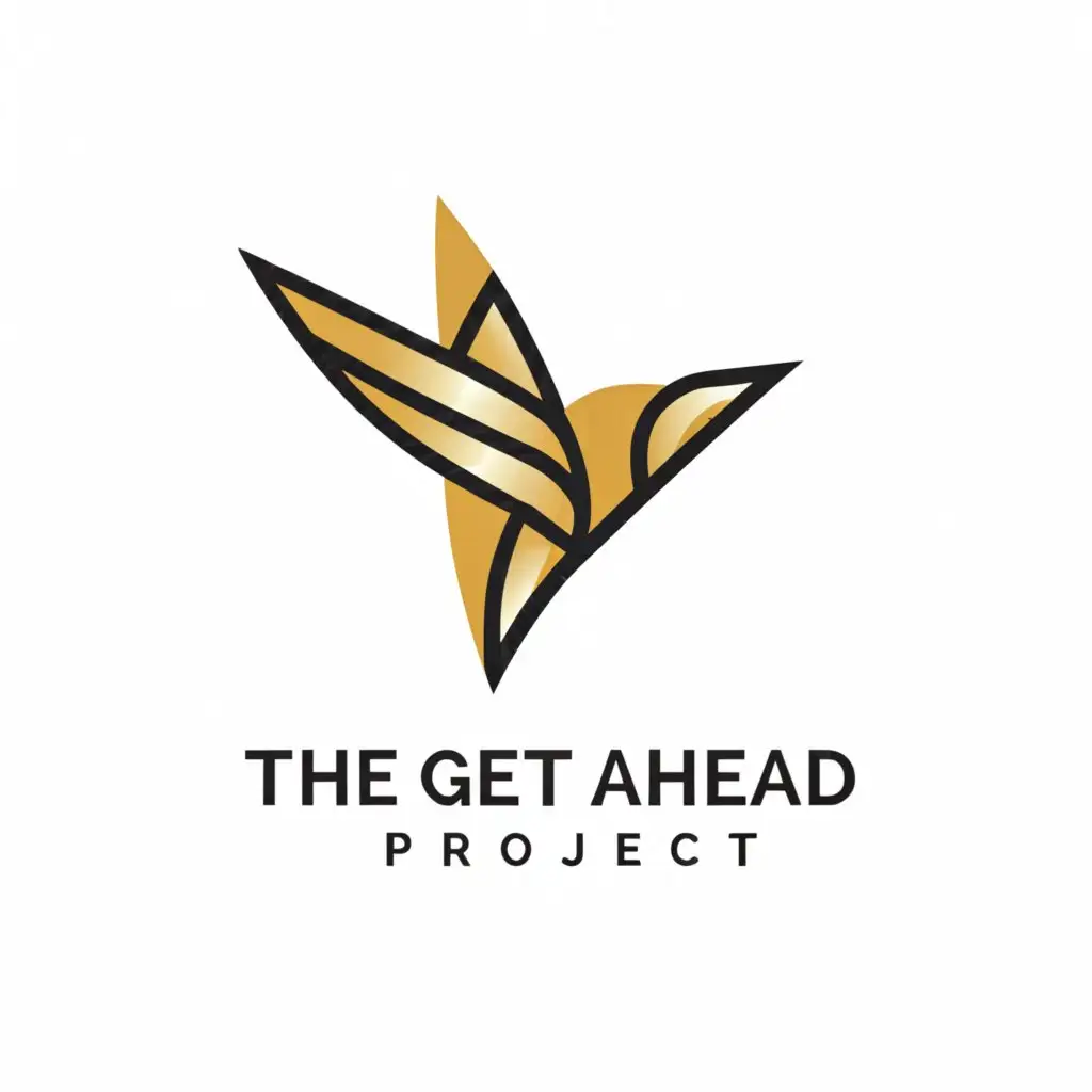 a logo design, with the text 'The Get Ahead Project', main symbol: a bird, Minimalistic, to be used in the Nonprofit industry, clear background color gold