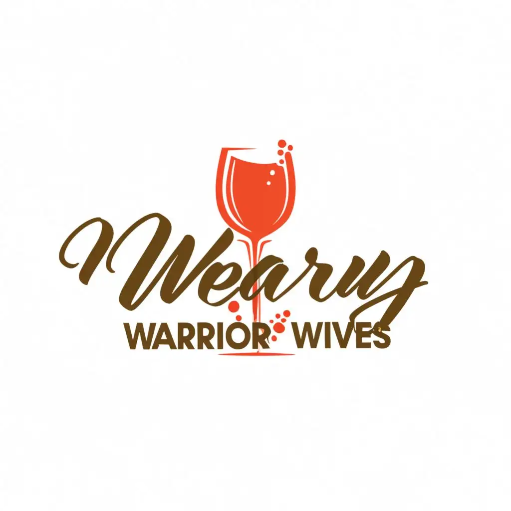 logo, Wine glass, with the text "Weary Warrior Wives", typography, be used in Events industry