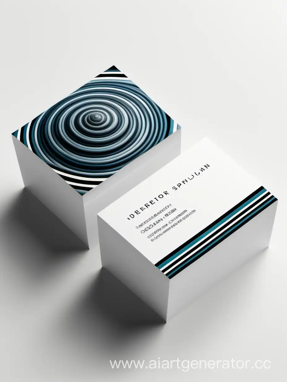 OceanColored-Spiral-Sphere-Business-Card-on-White-Background