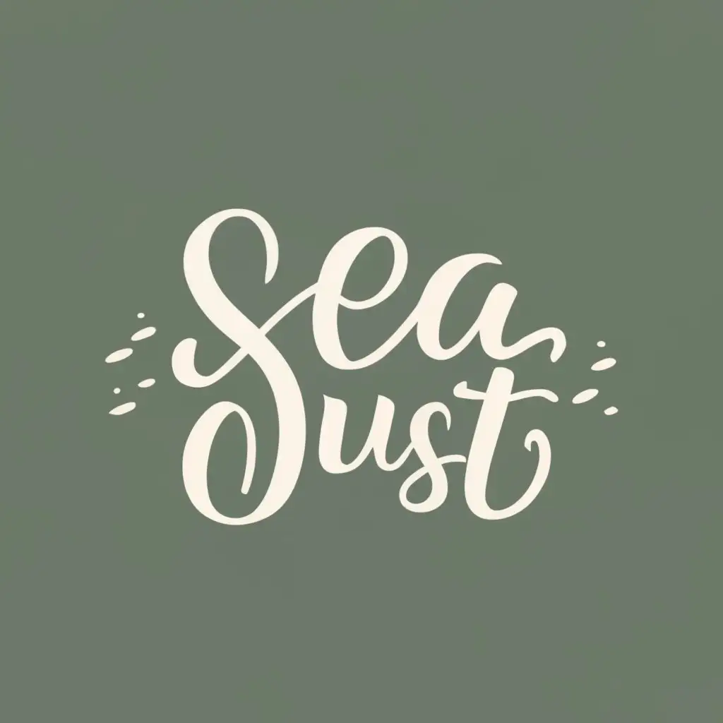 logo, sea dust, with the text "sea dust", typography