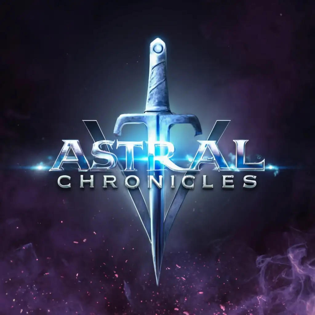 a logo design,with the text "ASTRAL CHRONICLES", main symbol:small SWORD,Moderate,clear background