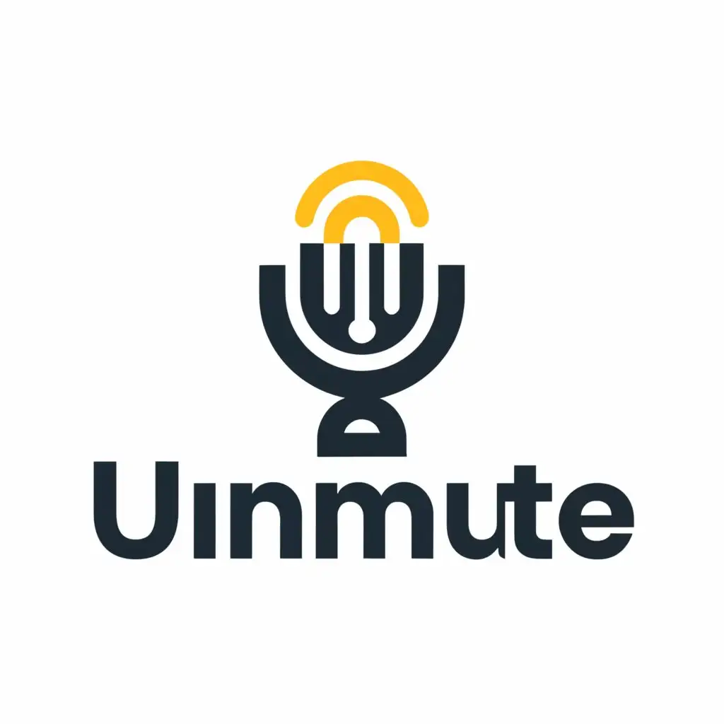 a logo design,with the text "UnMute", main symbol:microphone,Moderate,clear background