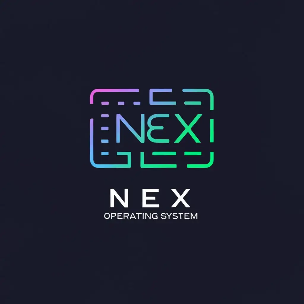 a logo design,with the text "Nex Operating System", main symbol:computer,Moderate,clear background