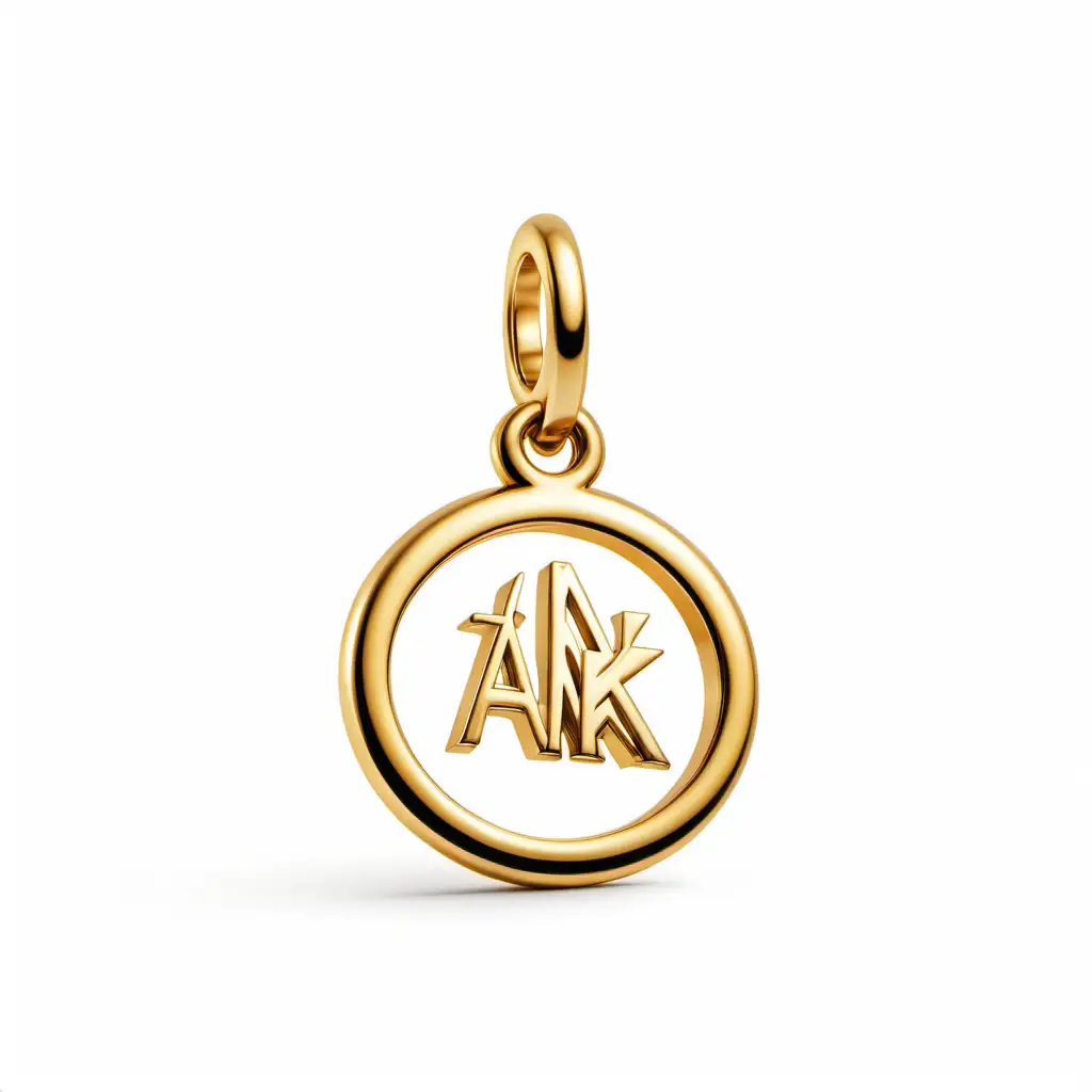 gold the ank charm on white background