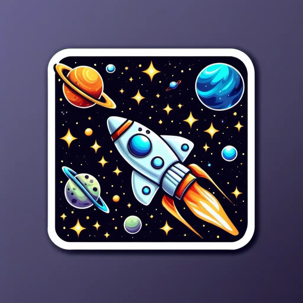 Colorful Space Sticker Square for Creative Decor