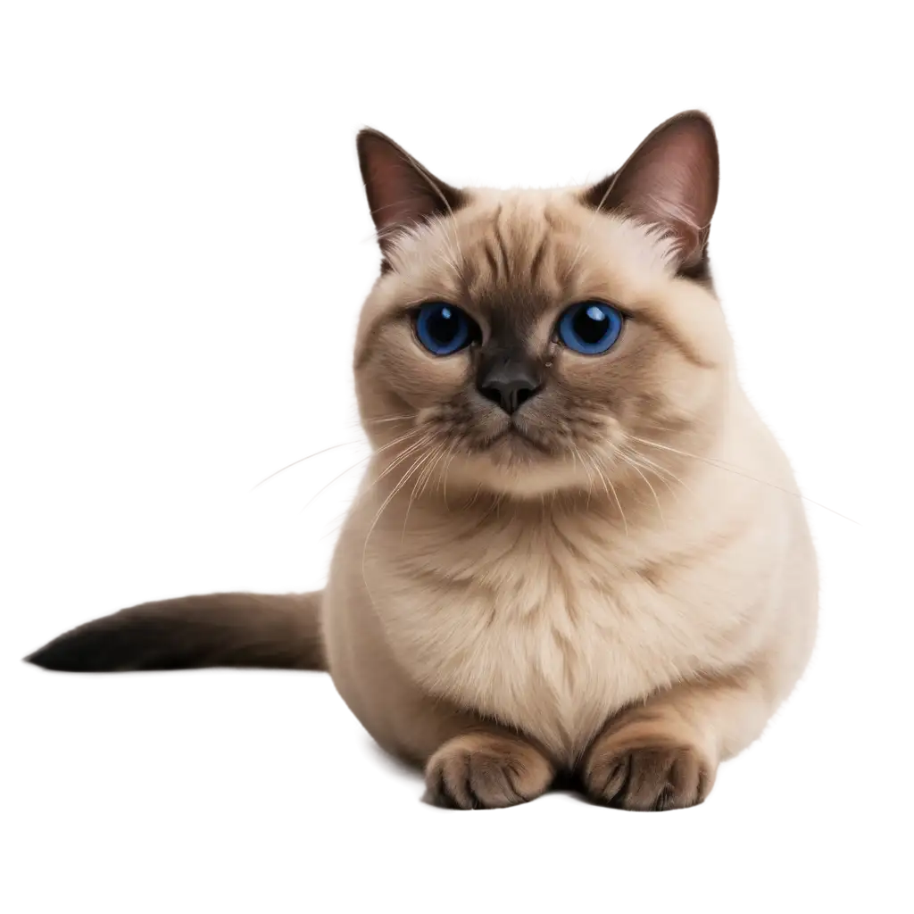 a cute seal-tabby point siamese  fat cat realistic
 style 