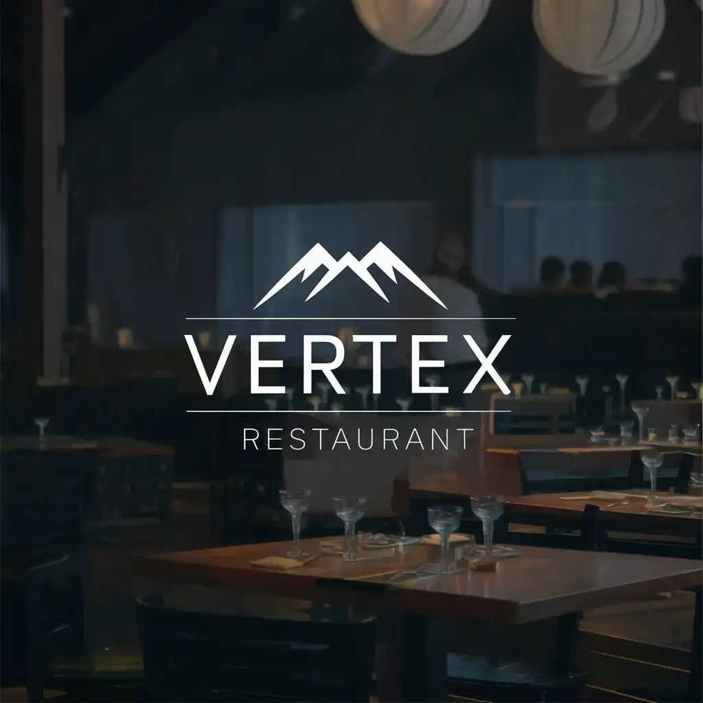 LOGO-Design-For-Vertex-Majestic-Mountain-Silhouette-with-Elegant-Typography-for-Restaurant-Industry