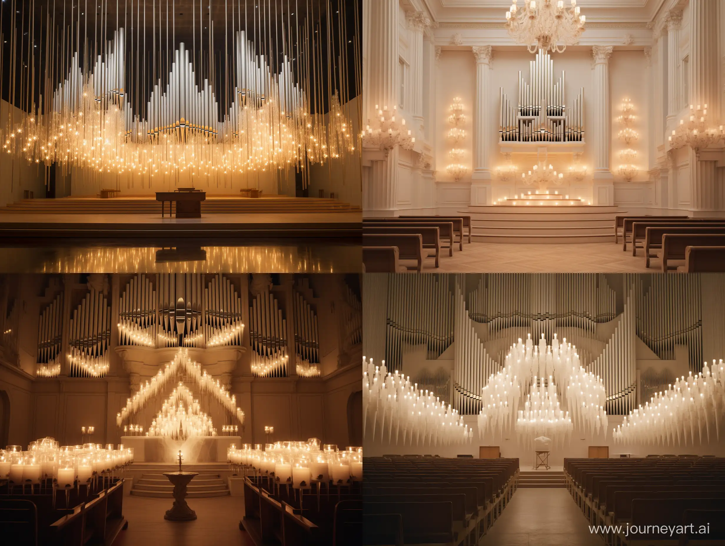 Elegant-Organ-Performance-in-White-Concert-Hall-by-Candlelight