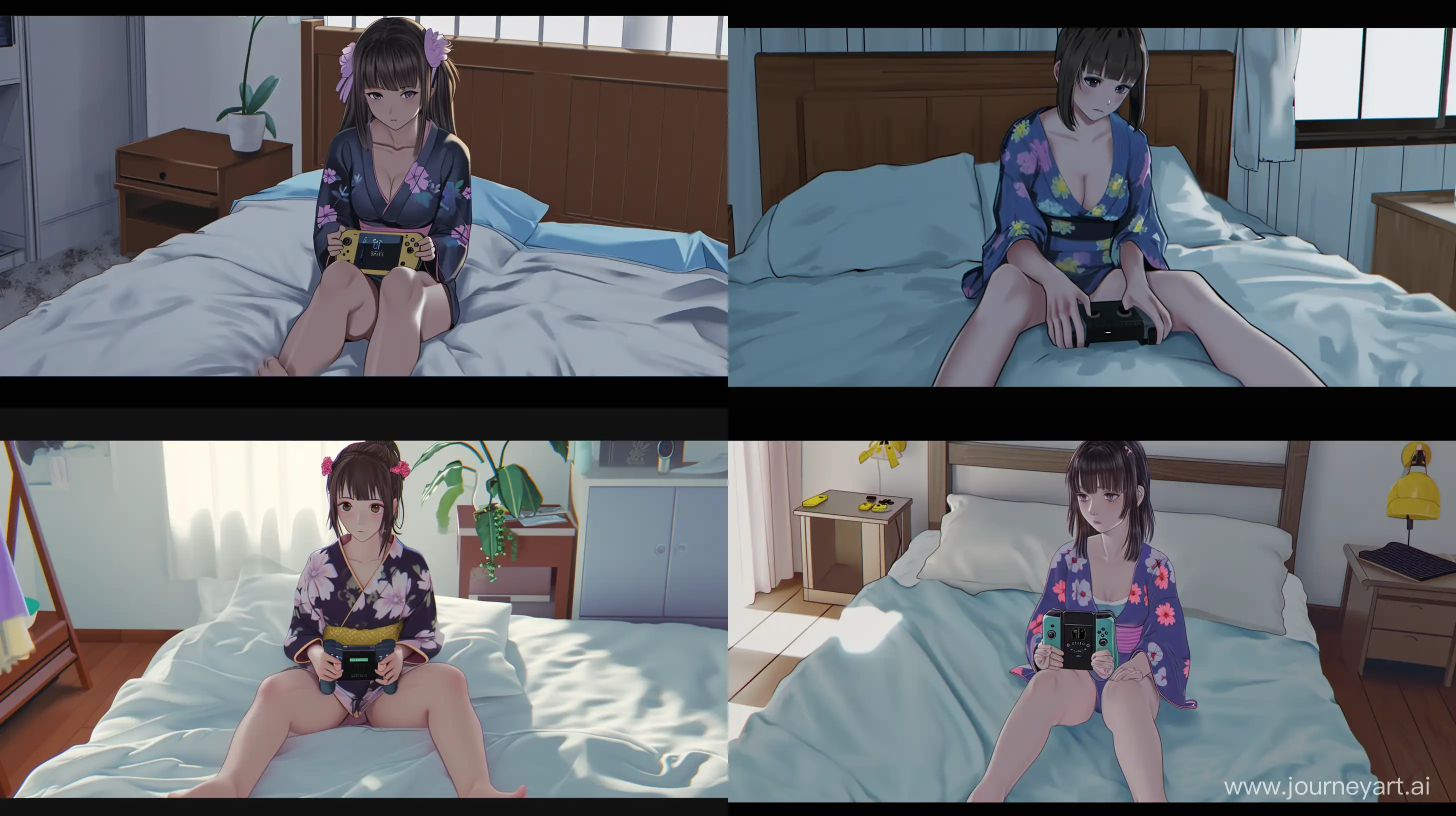 AnimeInspired-Girl-in-Mini-Kimono-Gaming-on-Switch-Console