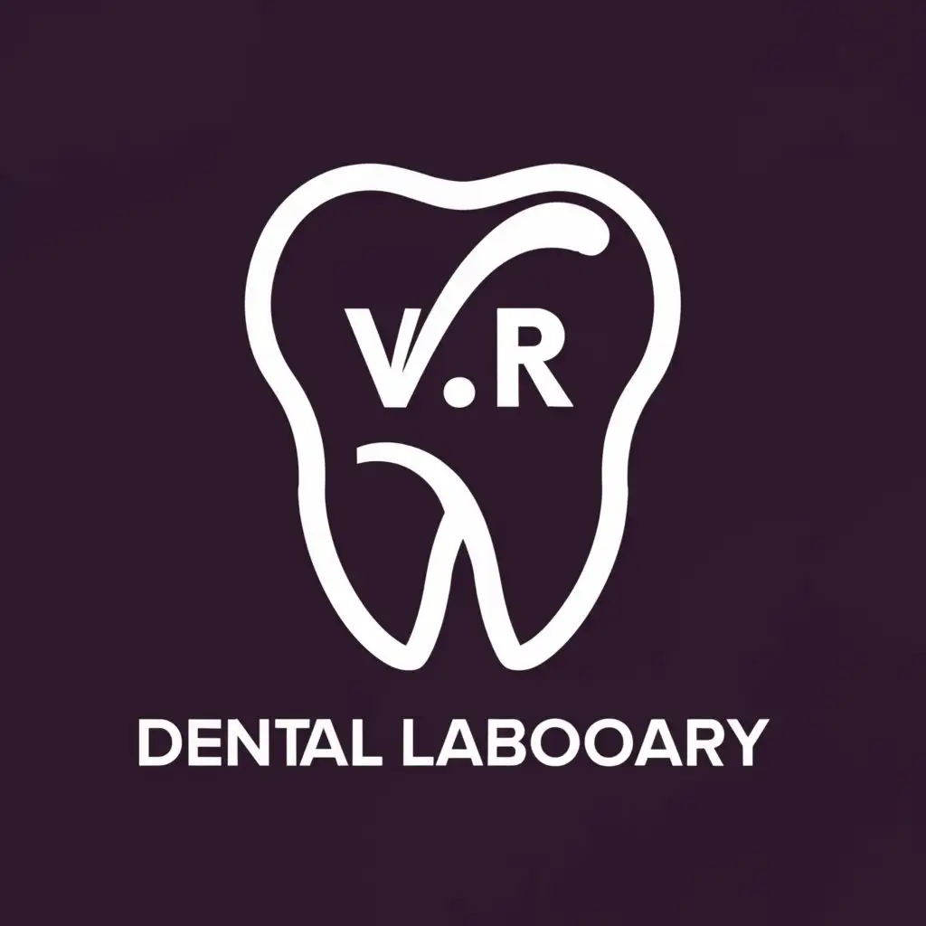 a logo design,with the text "Dental Laboratory V.R. ", main symbol:A molar,Moderate,be used in Medical Dental industry,clear background