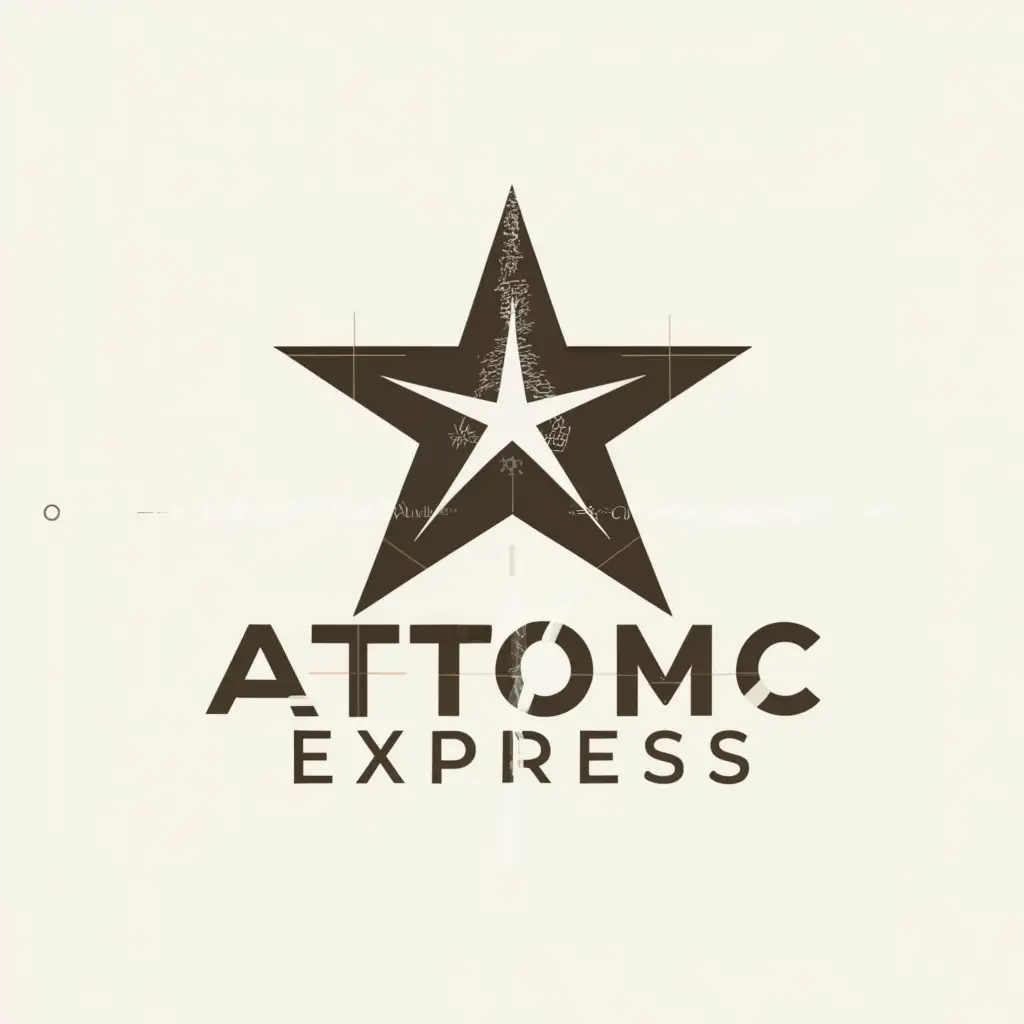 a logo design,with the text "Atomic Express", main symbol:Star,Moderate,clear background