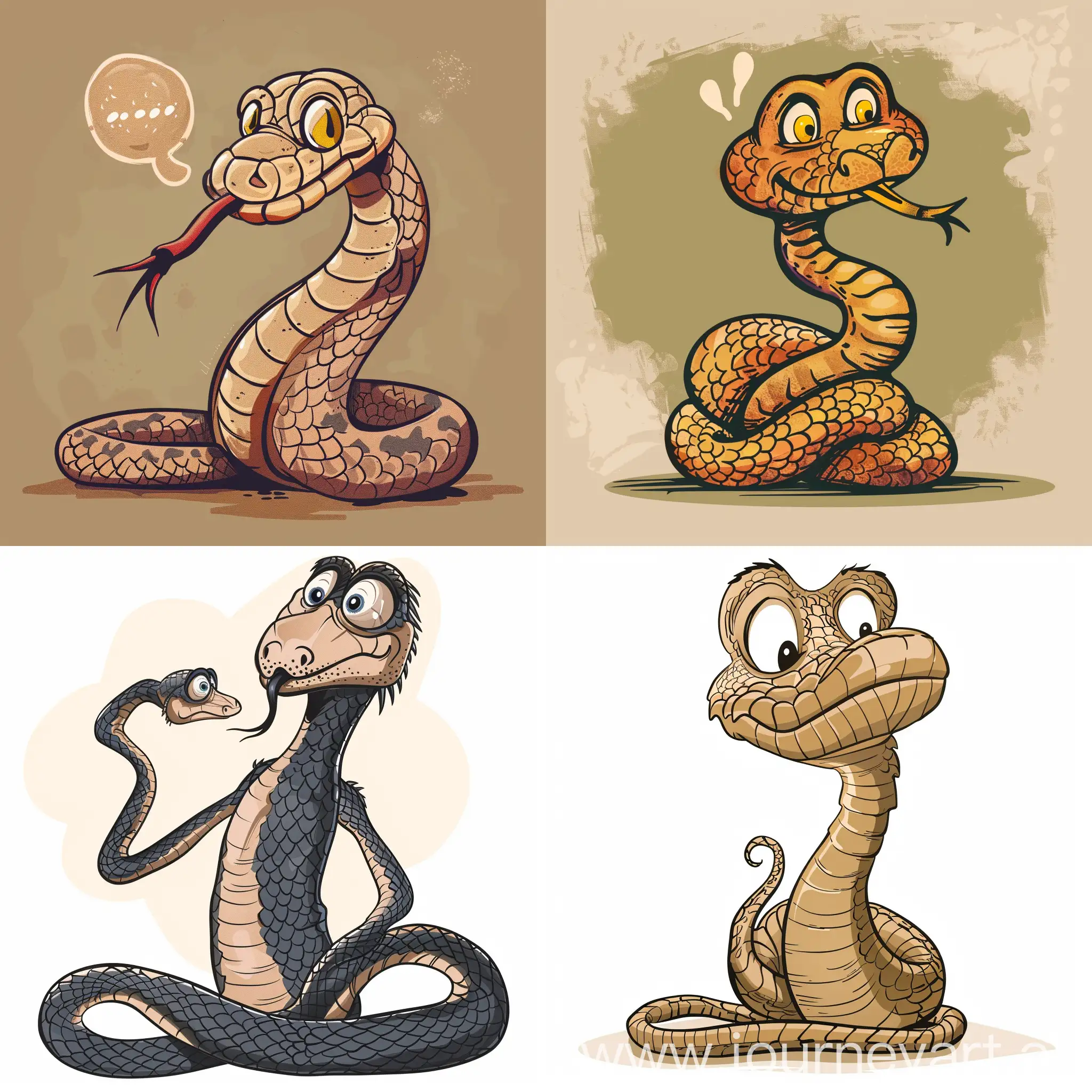 Cartoon-Sceptic-Fool-Snake-Character