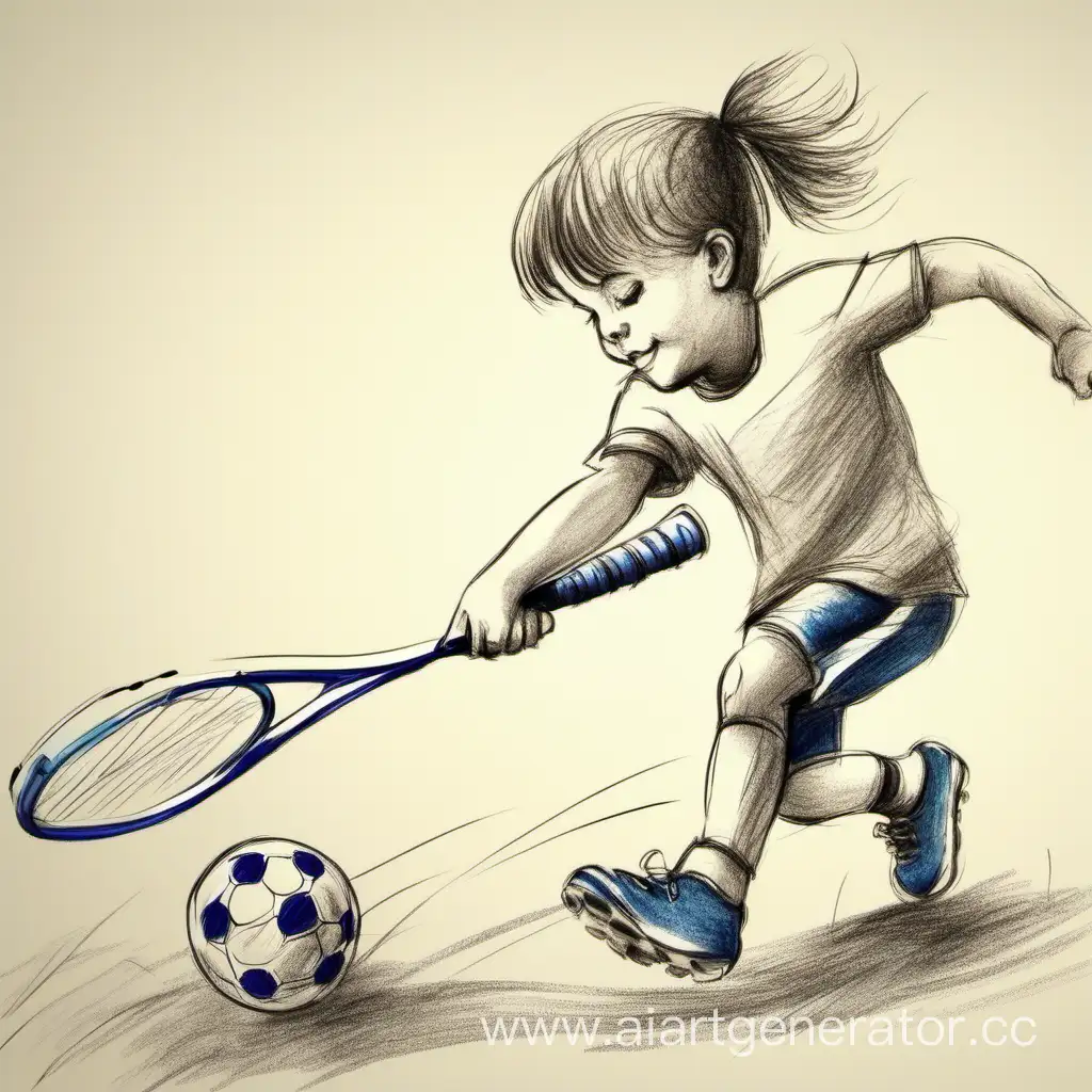 Детский Рисунок ребенок и спорт