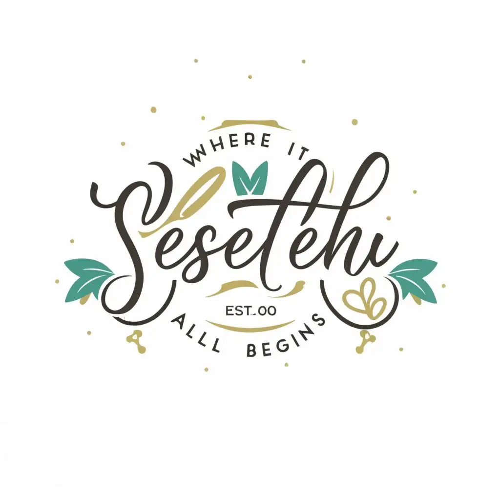 logo, Where it all begins, with the text "Sesethu", typography, be used in Beauty Spa industry