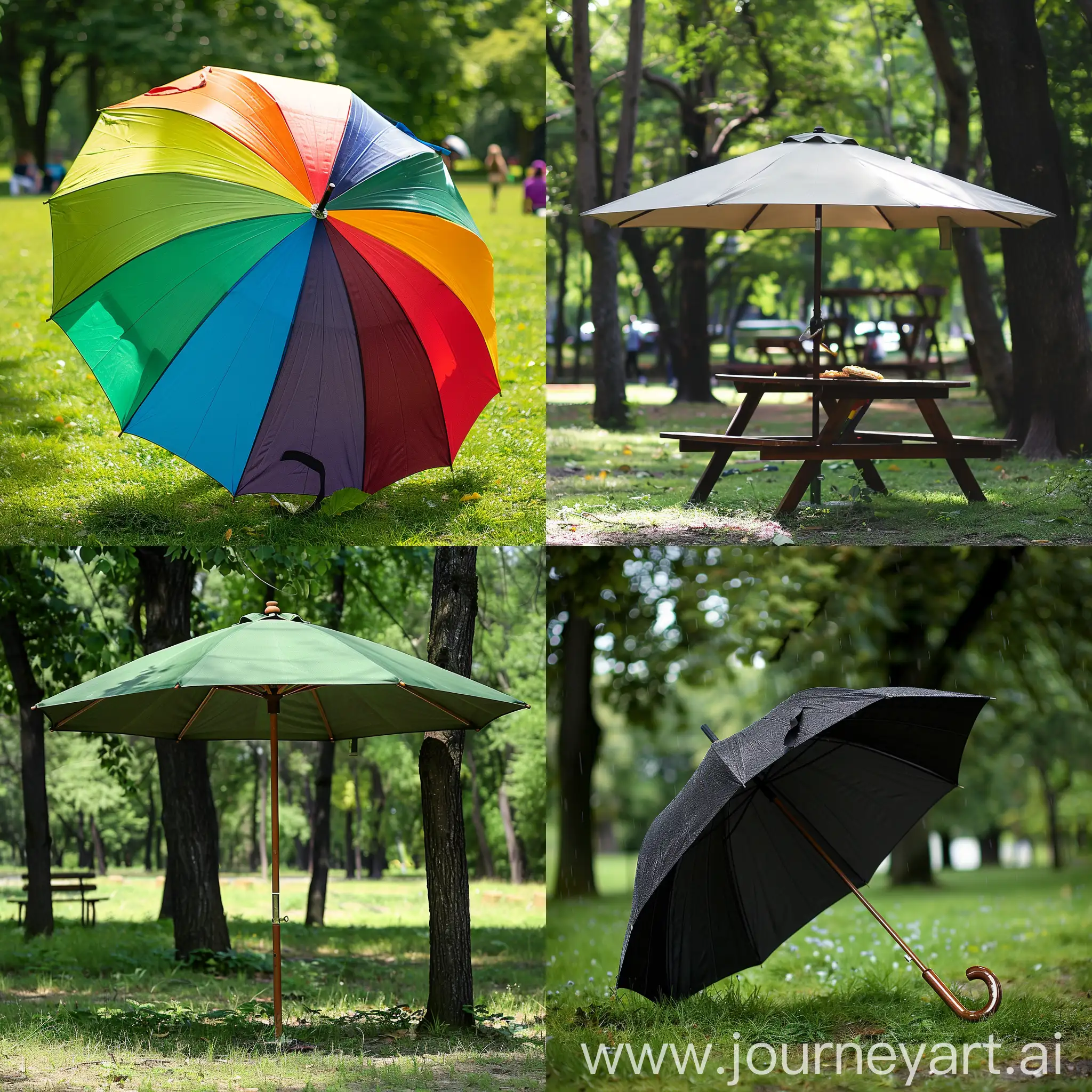 Vibrant-Umbrella-Trading-Scene-in-the-Park