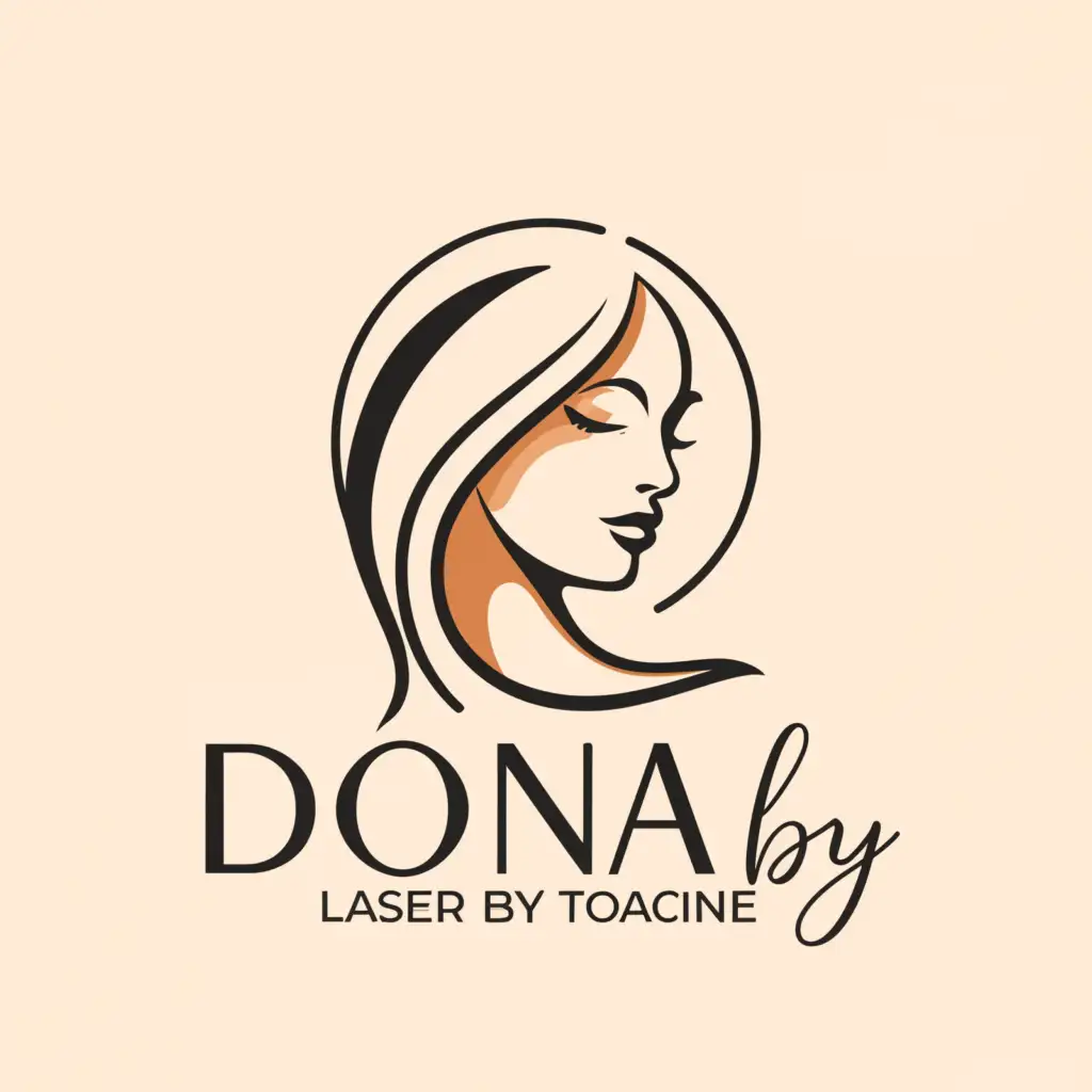 a logo design, with the text 'Laser by donia', main symbol: a woman outline, Moderate, to be used in Beauty Spa industry, clear background