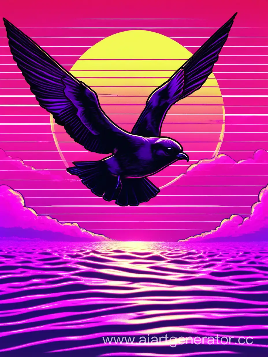 Intense-Synthwave-Rendering-of-an-Angry-Storm-Petrel