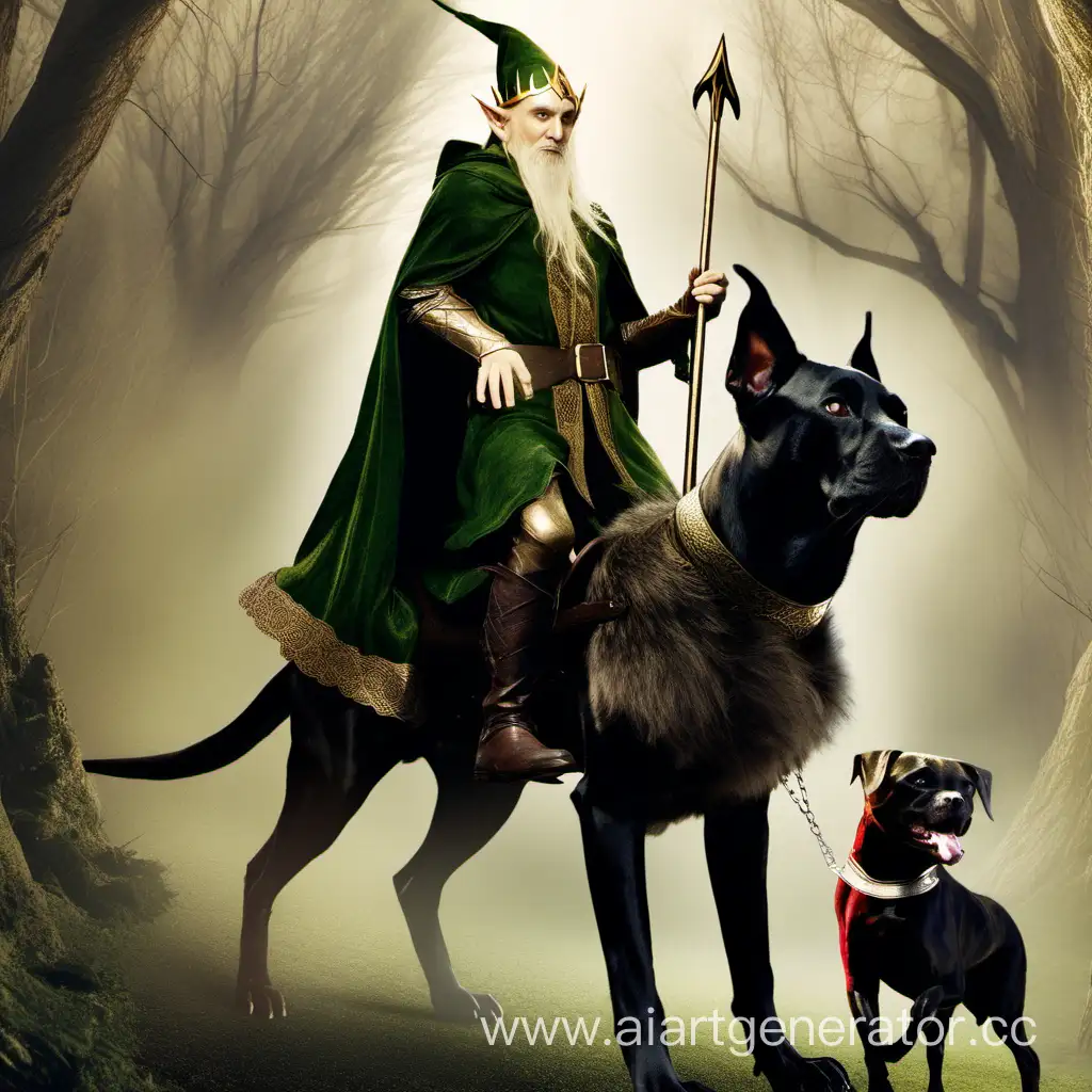 Elf-King-Riding-on-a-Majestic-Dog-in-Middleearth-Fantasy-Scene