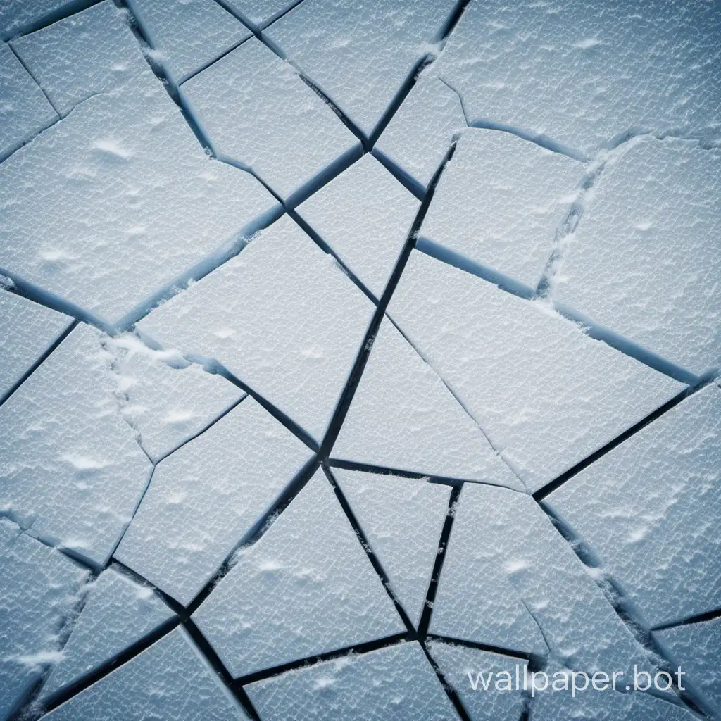 abstract background of geometric shapes with cracks of snow