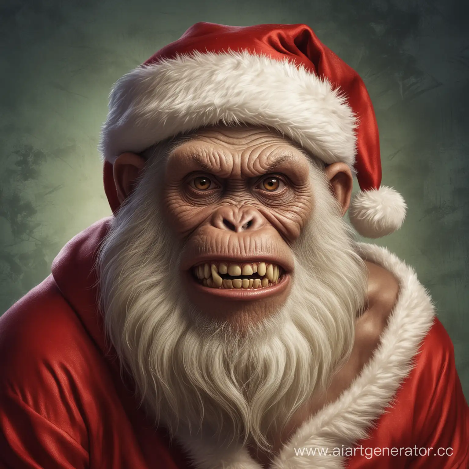 Malevolent-Monkey-Santa-Face