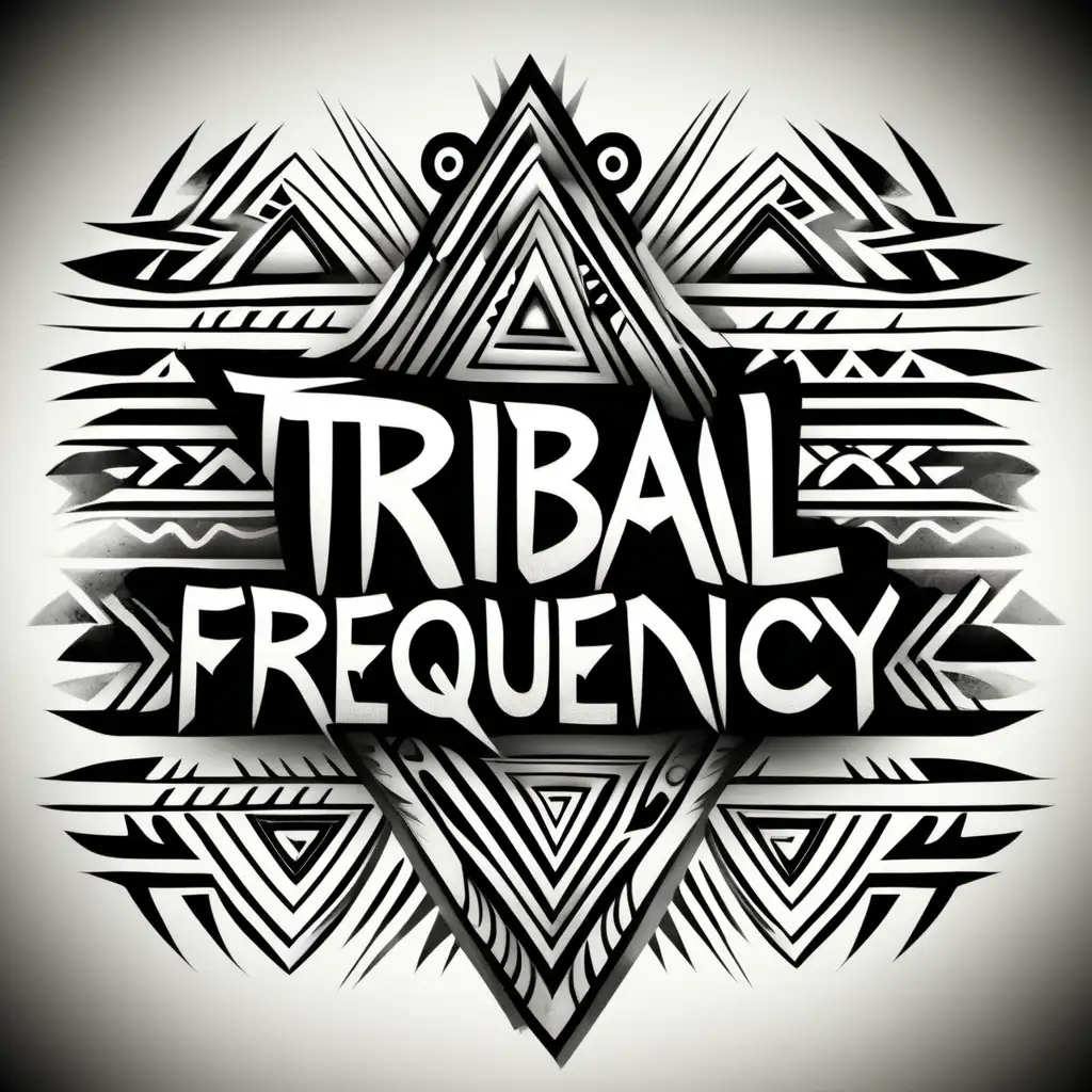 Black and White Tribal Frequency Art