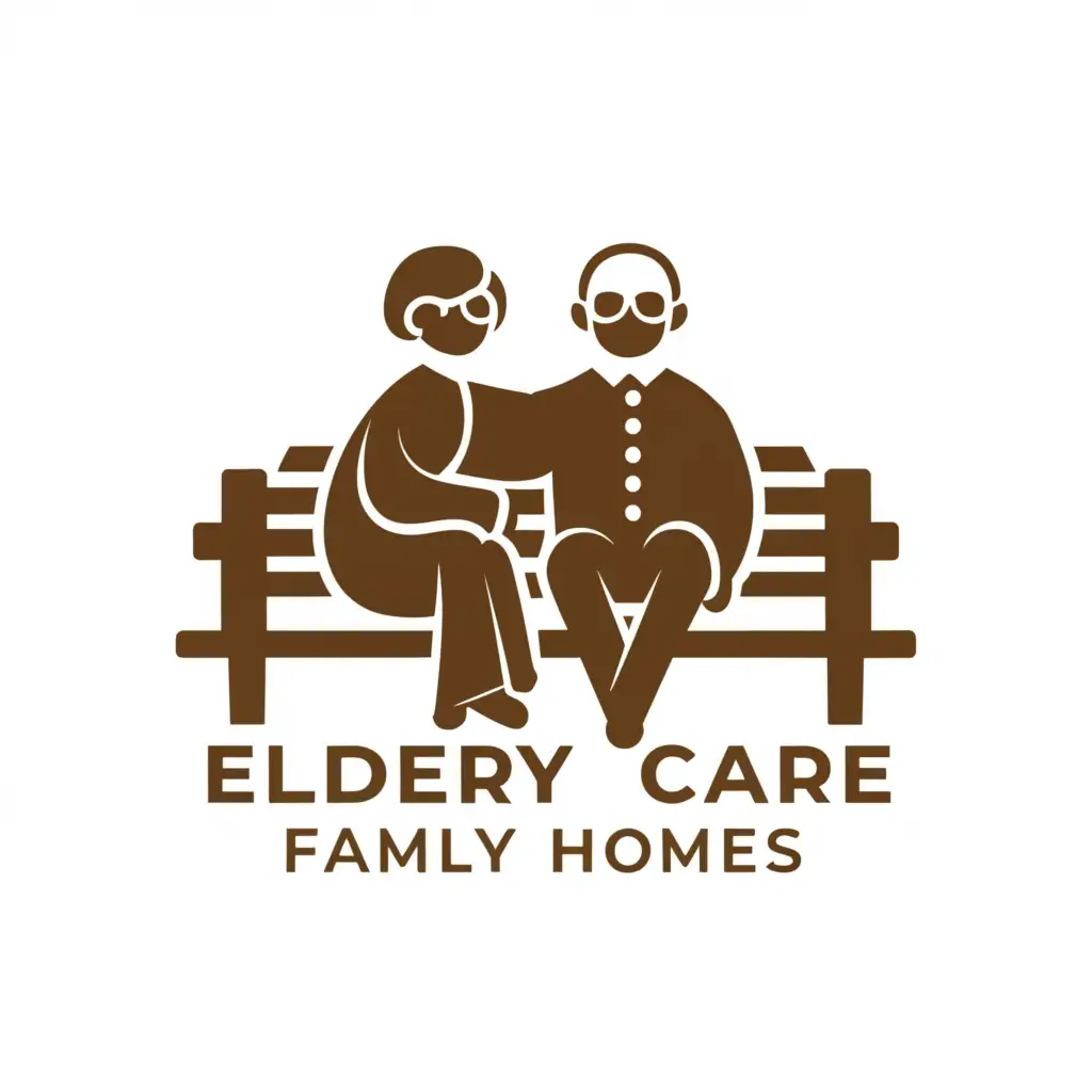 a logo design,with the text "Elderly Care", main symbol:Elderly couple, happy and at ease, retirement home,Minimalistic,be used in Home Family industry,clear background