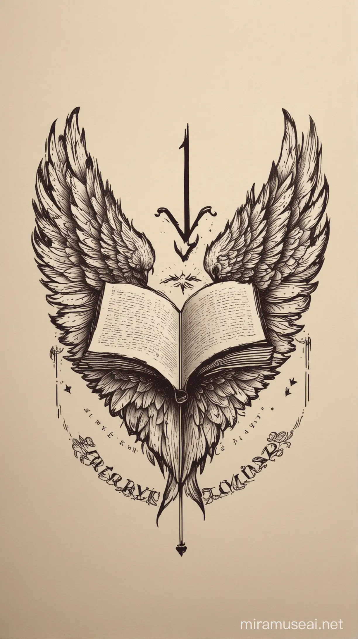 Elegant Open Book Logo with Divided Wings