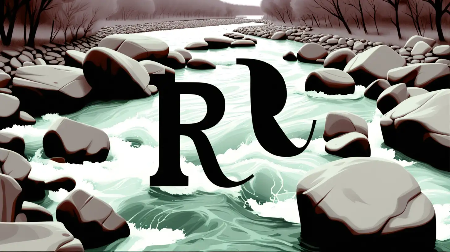 Letter R R, rocky, river